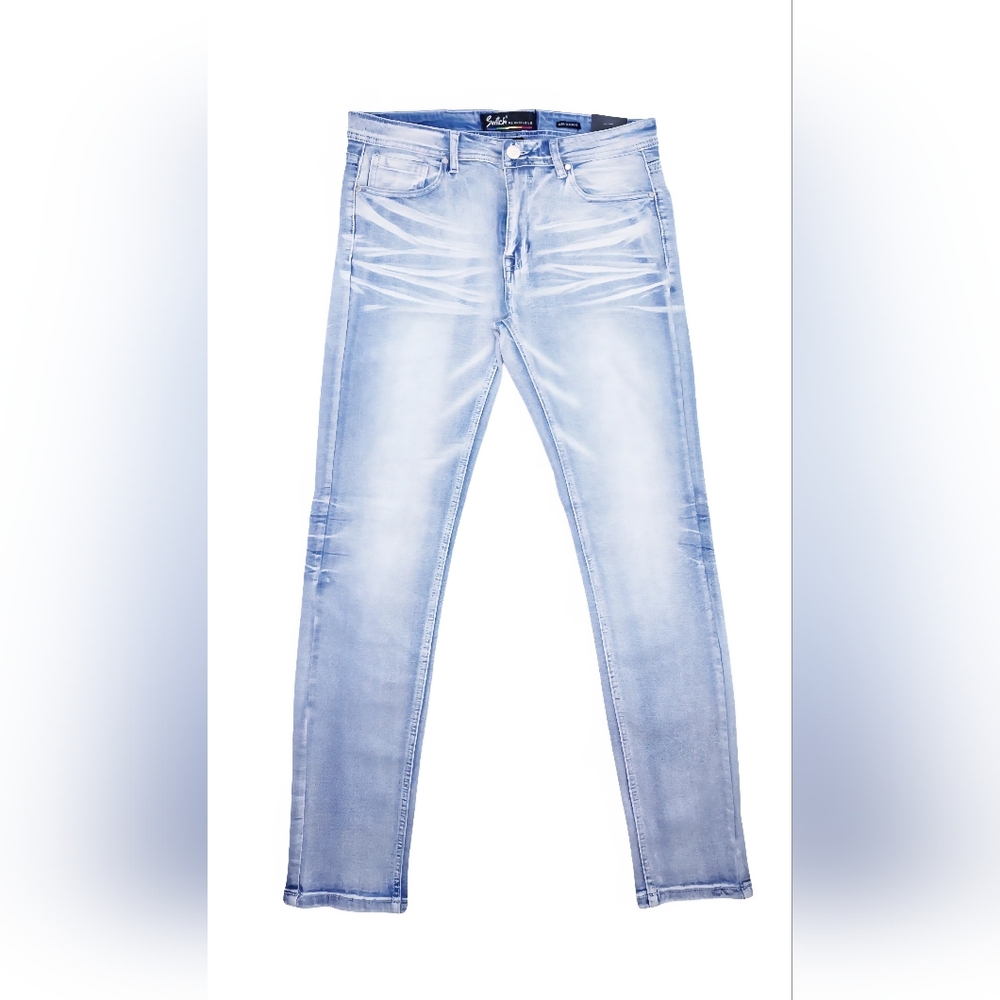 Switch Remarkable Mens Slim Taper  Fit Light Wash Ice Blue Jeans 32x32 NEW